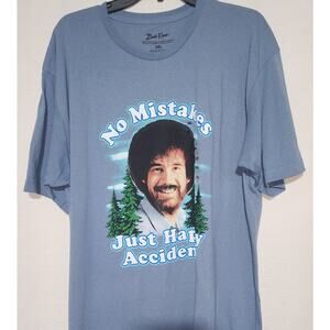 Bob ross 2 XL shirt ''NO mistakes Just happy accidents''